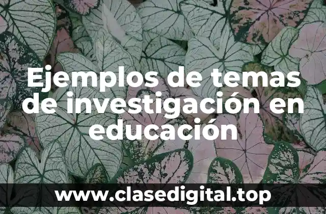 Ejemplos de temas de investigación en educación
