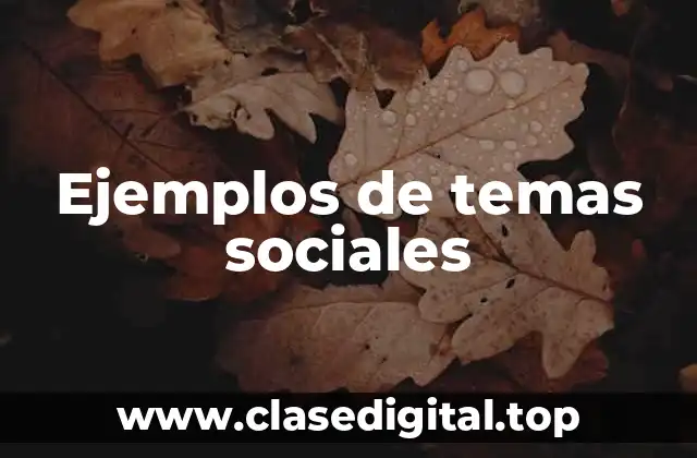 Ejemplos de temas sociales