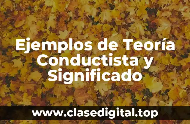 Ejemplos de Teoría Conductista y Significado