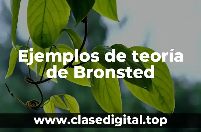 Ejemplos de teoría de Bronsted