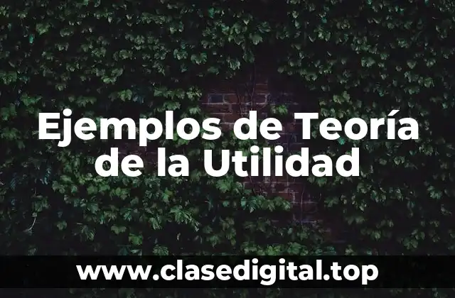 Ejemplos de Teoría de la Utilidad