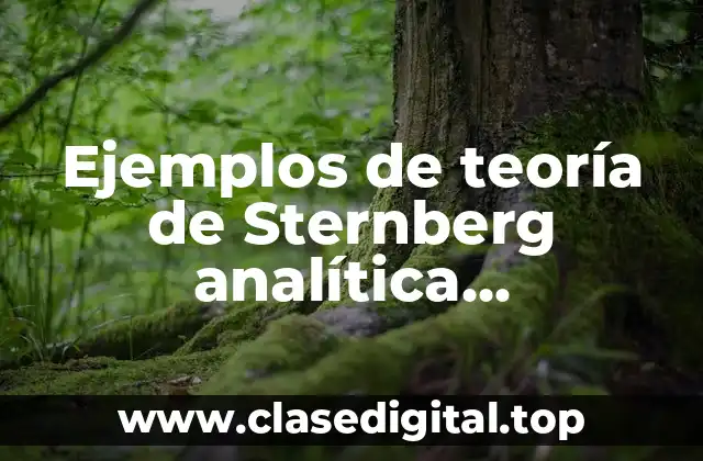Ejemplos de teoría de Sternberg analítica experimental práctica