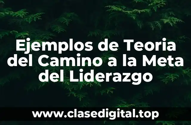 Ejemplos de Teoria del Camino a la Meta del Liderazgo