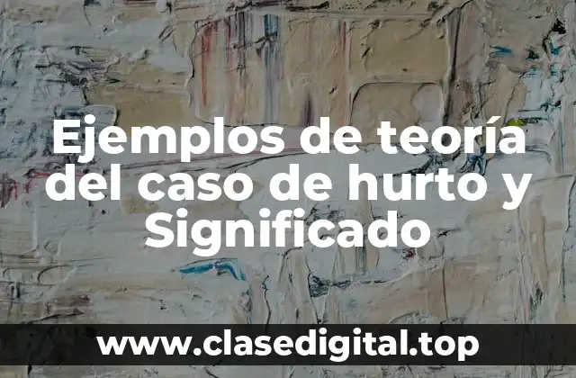 Ejemplos de teoría del caso de hurto y Significado