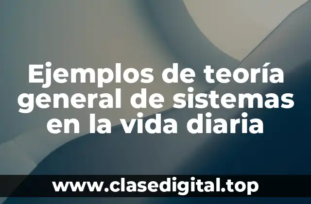 Ejemplos de teoría general de sistemas