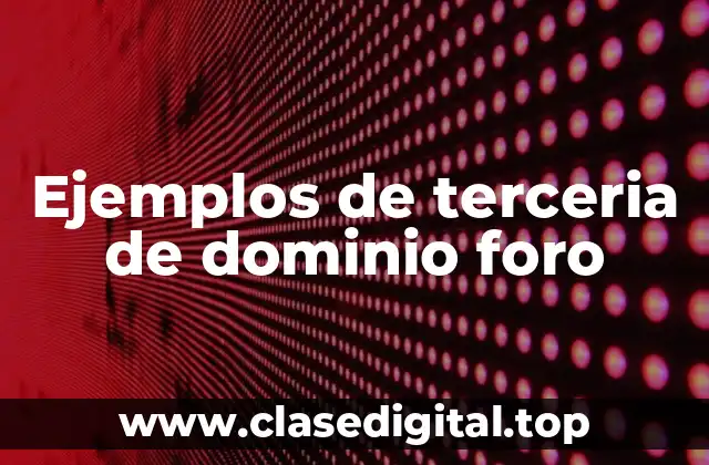 Ejemplos de terceria de dominio foro