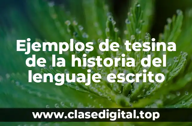 Ejemplos de tesina de la historia del lenguaje escrito