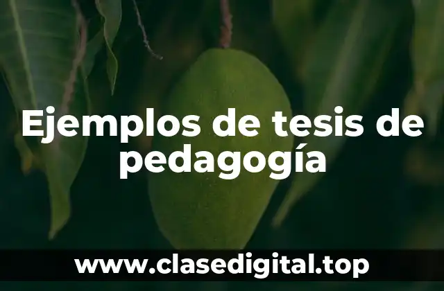 Ejemplos de tesis de pedagogía