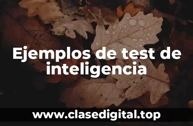Ejemplos de tests de inteligencia