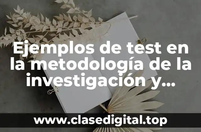 Ejemplos de test en la metodología de la investigación y Significado