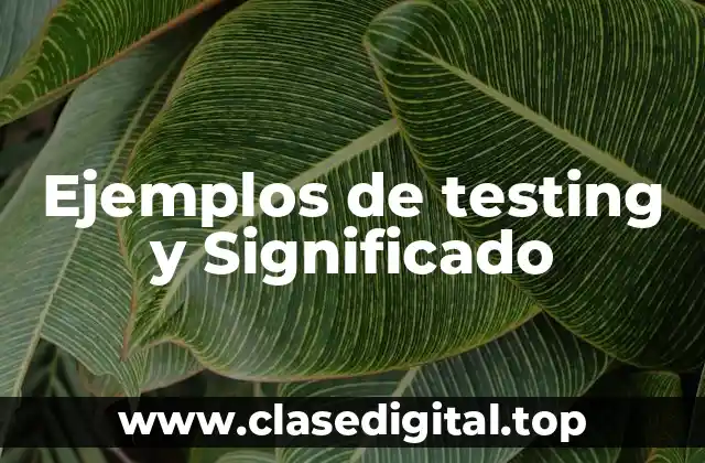 Ejemplos de testing