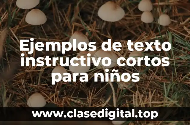 Ejemplos de texto instructivo cortos para niños