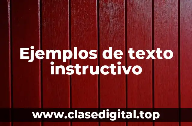 Ejemplos de texto instructivo