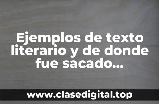 Ejemplos de texto literario y de donde fue sacado fragmento