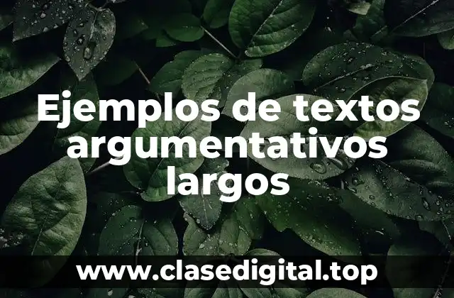 Ejemplos de textos argumentativos largos