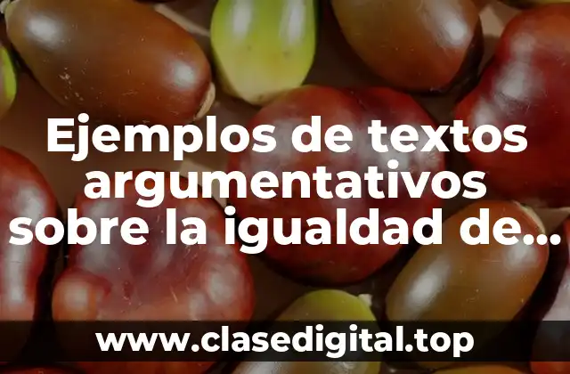 Ejemplos de textos argumentativos sobre la igualdad de género