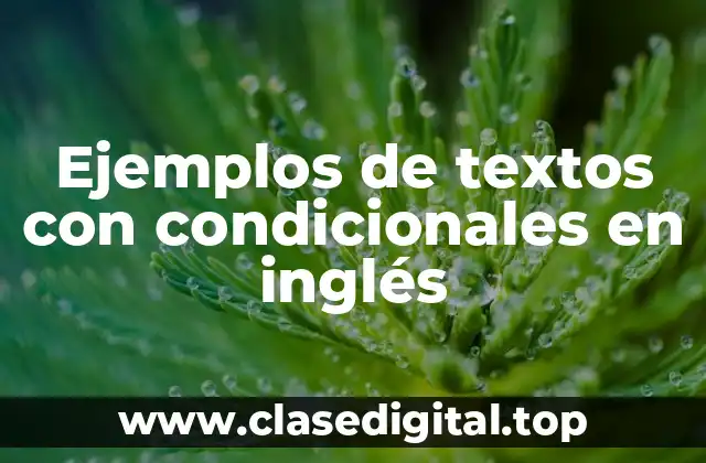 Ejemplos de textos con condicionales en inglés