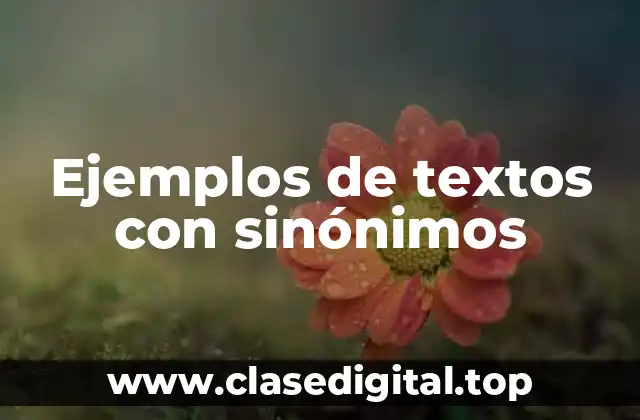 Ejemplos de textos con sinónimos