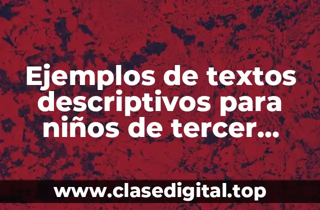 Ejemplos de textos descriptivos para niños de tercer grado preescolar