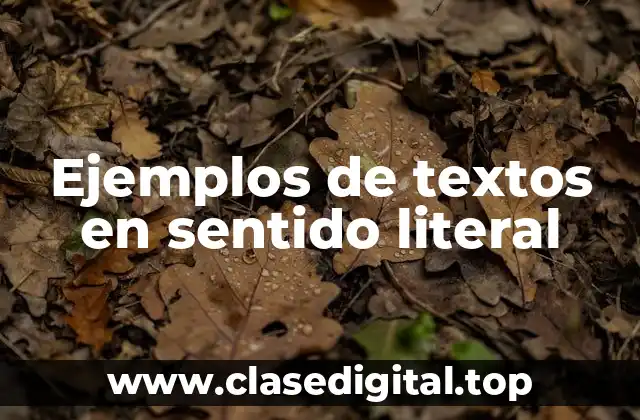 Ejemplos de textos en sentido literal