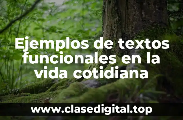 Ejemplos de textos funcionales en la vida cotidiana