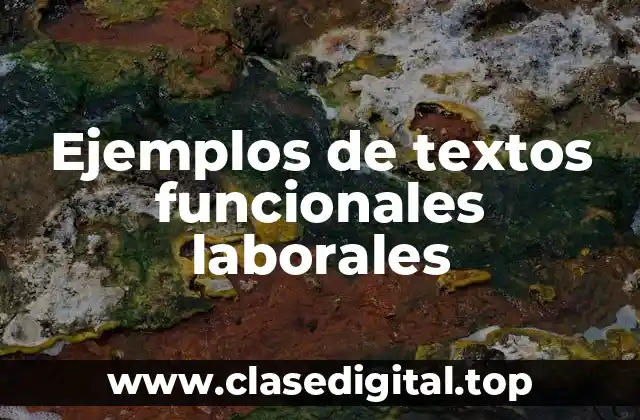 Ejemplos de textos funcionales laborales
