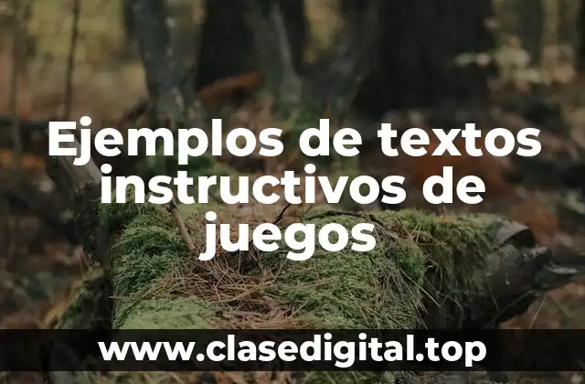 Ejemplos de textos instructivos de juegos