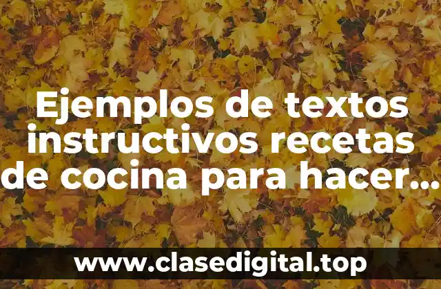 Ejemplos de textos instructivos recetas de cocina para hacer hotcakes