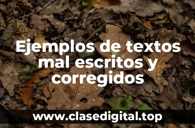 Ejemplos de textos mal escritos y corregidos