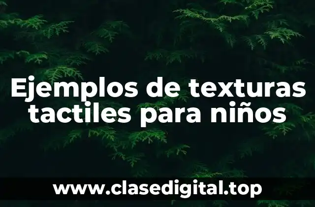 Ejemplos de texturas tactiles para niños