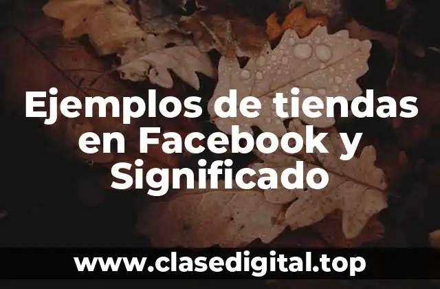 Ejemplos de tiendas en Facebook y Significado