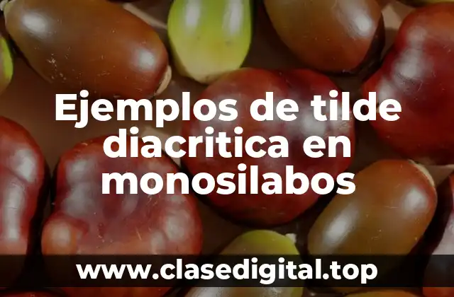 Ejemplos de tilde diacritica en monosilabos