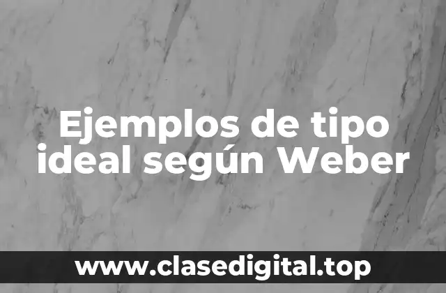 Ejemplos de tipo ideal según Weber