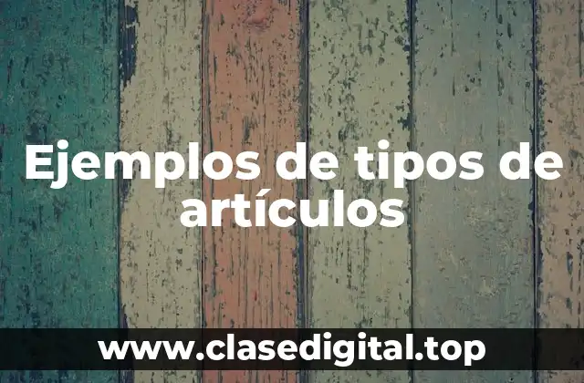 Ejemplos de tipos de artículos