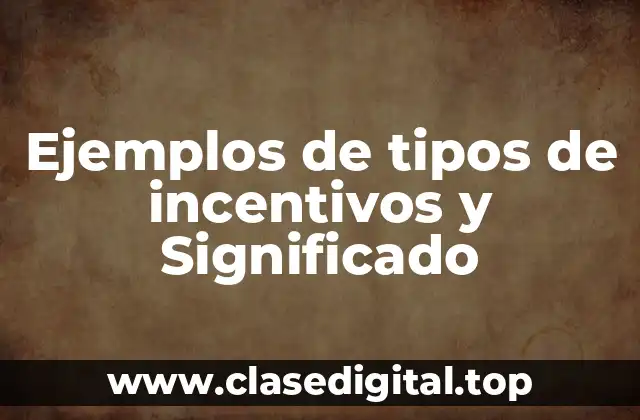 Ejemplos de tipos de incentivos y Significado