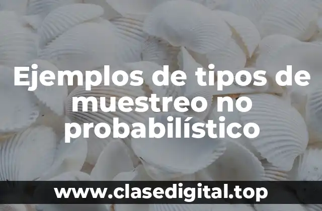 Ejemplos de tipos de muestreo no probabilístico