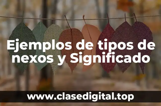 Ejemplos de tipos de nexos y Significado