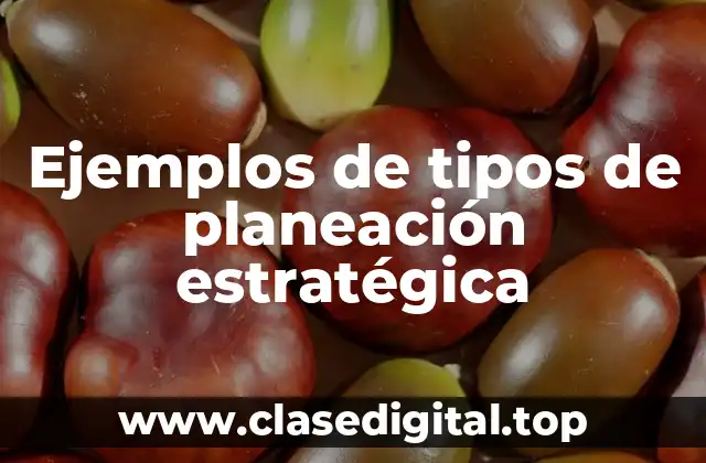 Ejemplos de tipos de planeación estratégica