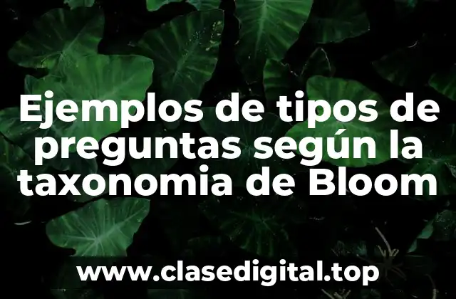 Ejemplos de tipos de preguntas según la taxonomia de Bloom