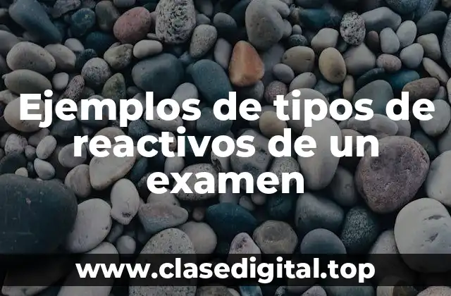 Ejemplos de tipos de reactivos de un examen