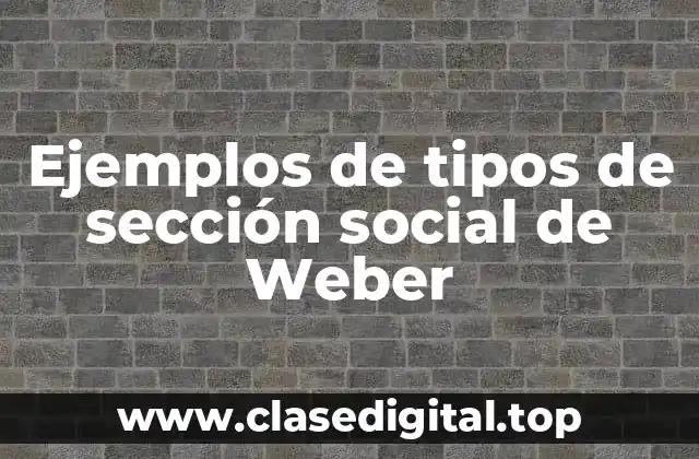 Ejemplos de tipos de sección social de Weber