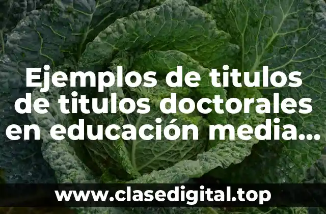 Ejemplos de titulos de titulos doctorales en educación media superior