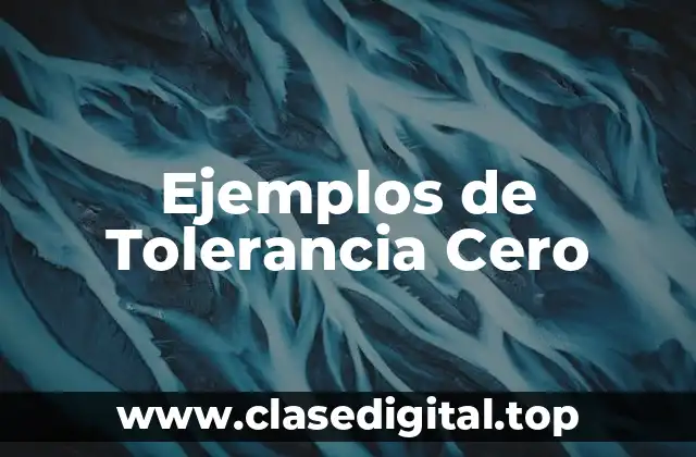 Ejemplos de Tolerancia Cero