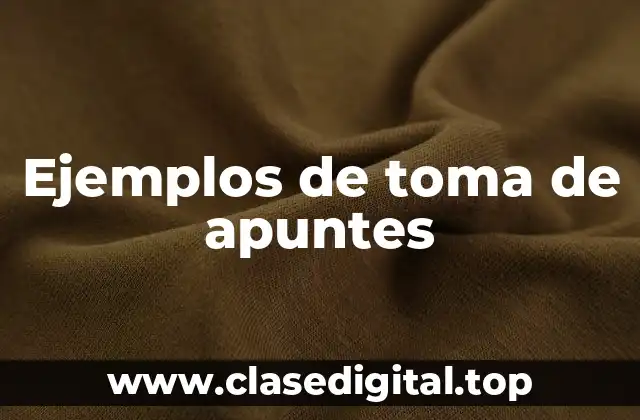 Ejemplos de toma de apuntes