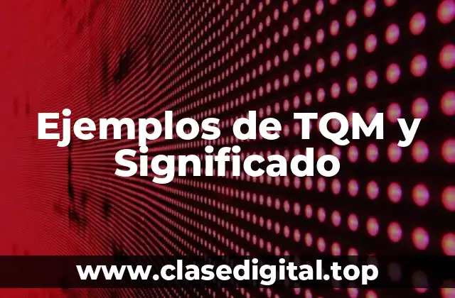 Ejemplos de TQM y Significado