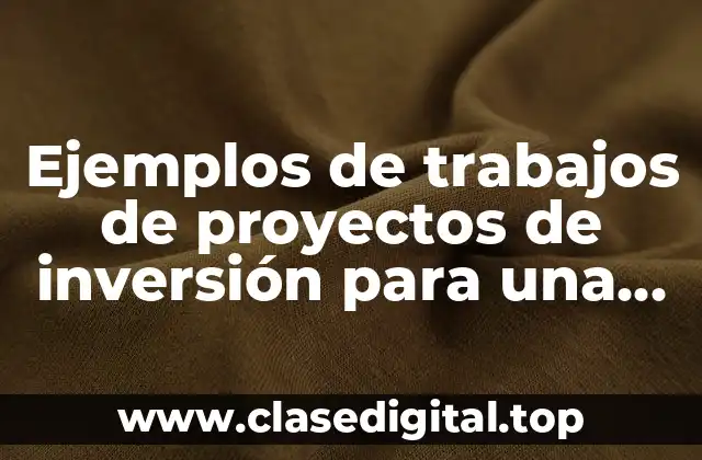 Ejemplos de trabajos de proyectos de inversión para una papeleria