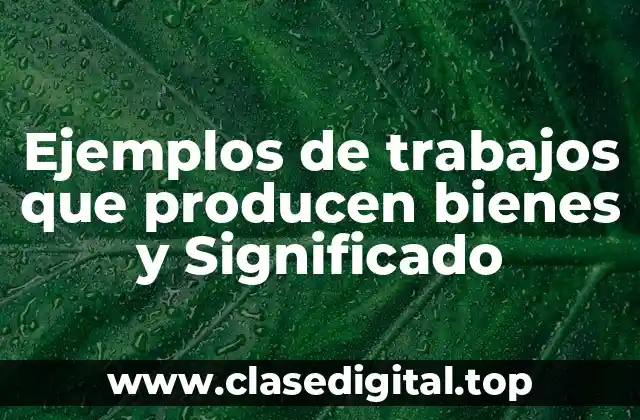 Ejemplos de trabajos que producen bienes y Significado