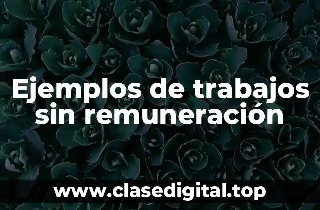 Ejemplos de trabajos sin remuneración
