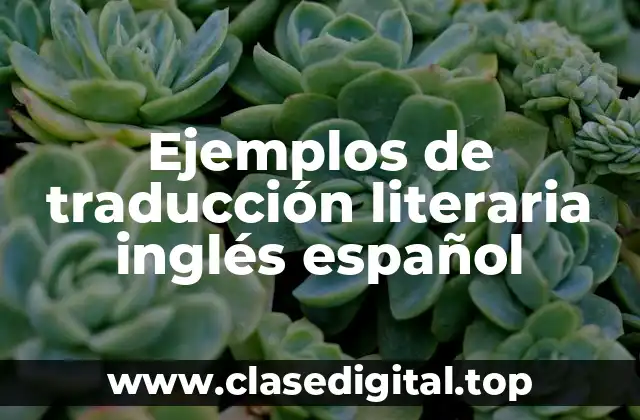 Ejemplos de traducción literaria inglés español