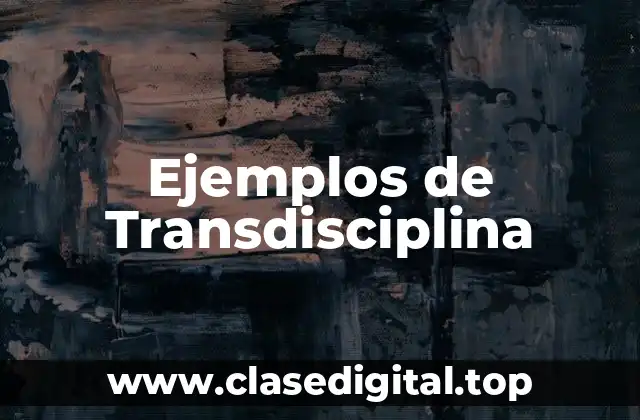 Ejemplos de Transdisciplina